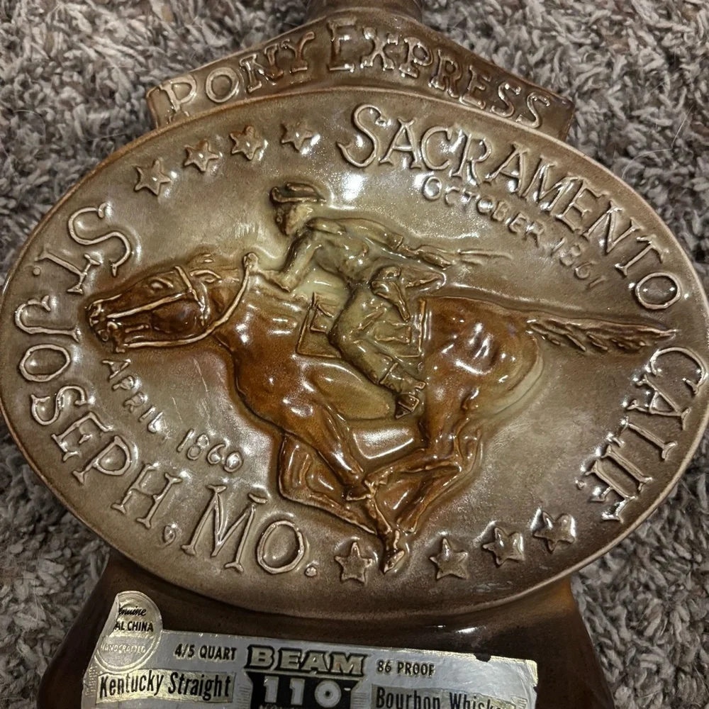Vintage Pony Express Whiskey Decanter